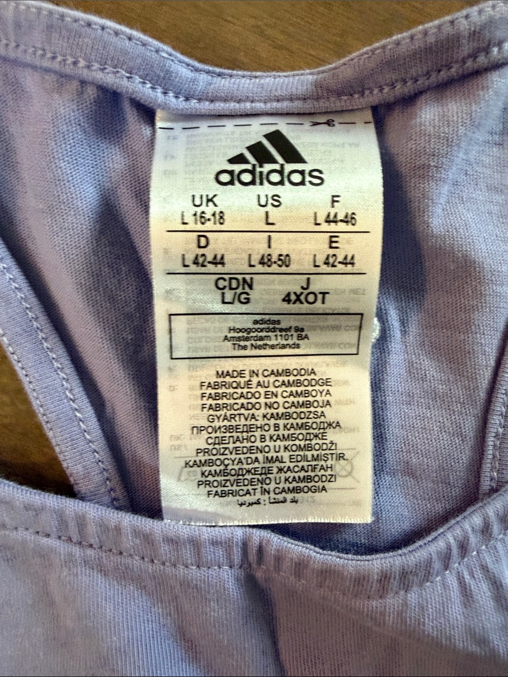 adidas Lavender Racerback Tank with White Logo - Picture 2 of 3